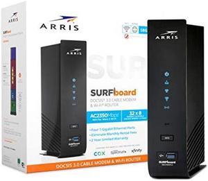 ARRIS SURFboard SBG7600AC2 DOCSIS 3.0 Cable Modem & AC2350 Wi-Fi Router , Approved for Comcast Xfinity, Cox, Charter Spectrum & more , Four 1 Gbps Ports , 800 Mbps Max Internet Speeds