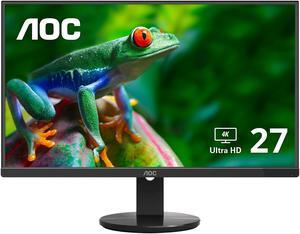 AOC U2790VQ 27" 4K 3840x2160 UHD Frameless Monitor, IPS, 5ms, 1 Billion+ Colors, 108% sRGB, VESA, Black