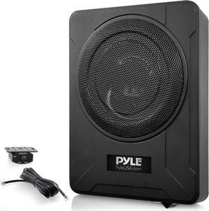 Pyle 8-Inch Low-Profile Amplified Subwoofer System - 600 Watt Compact Enclosed Active Underseat Car Audio Subwoofer with Built in Amp, Powered Car Subwoofer w/Low & High Level Inputs PLBX8A,Black