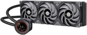 Thermaltake TOUGHLIQUID Ultra 360 AIO Liquid Cooler,AMD(AM5/AM4)/Intel(LGA 1700/1200),2.1 Inch Rotational LCD Display,2500RPM Radiator Fan,TT RGB Plus/Alexa/Razer Chroma Enabled,CL-W323-PL12GM-B,Black
