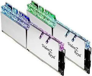 G.SKILL Trident Z Royal Series (Intel XMP) DDR4 RAM 32GB (2x16GB) 3600MT/s CL19-20-20-40 1.35V Desktop Computer Memory UDIMM - Silver (F4-3600C19D-32GTRS)