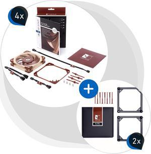 Noctua Bundle: 4X NF-A12x25 PWM + 2X NA-SFMA1, 280mm Water Cooling Radiator Push-Pull Fan Bundle