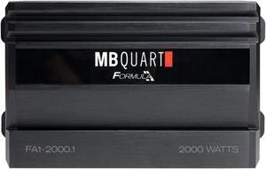 MB Quart FA1-2000.1 Mono Channel Car Audio Amplifier (Black) - Class SQ Amp, 2000-Watt, 1 Ohm Stable, Variable Electronic Crossover, LED System Protection, Heavy Duty Connections, Bass Remote Included