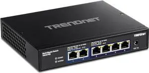 TRENDnet 6-Port 10G Switch, 4 x 2.5G RJ-45 BASE-T Ports, 2 x 10G RJ-45 Ports, 60Gbps Switching Capacity, Wall Mountable, 10 Gigabit Network Connections, Lifetime Protection, Black, TEG-S762