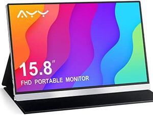 AYY Portable Monitor 15.8 Inch FHD 1080P Portable External Second Monitor HDMI Travel Screen for Laptop Desktop, MacBook, Phones, Tablet, PS5/4, Xbox