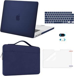 MOSISO Compatible with MacBook Pro 16 inch Case 2023 2022 2021 Release M3 A2991 M2 A2780 M1 A2485 Pro Max Chip Plastic Hard CaseSleeve BagKeyboard SkinWebcam CoverScreen Protector Navy Blue