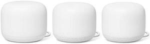 Nest WiFi Router and 2 Points - WiFi Extender with Smart Speaker - Works with Google WiFi (3 Pack) White