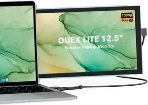 Duex Lite New Mobile Pixels Portable Monitor (2023 Upgraded), 12.5" Full HD IPS Laptop Screen Extender, USB C/HDMI Powered Plug and Play,Windows/Mac/Android/Switch Compatible (Jadeite Green)
