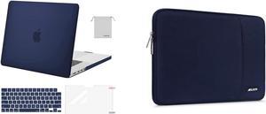 MOSISO Compatible with MacBook Pro 16 inch Case 2021 2022 Release A2485 M1 Vertical Sleeve BagPlastic Hard CasedKeyboard CoverScreen ProtectorStorage Bag Navy Blue