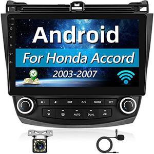 Podofo Android Car Stereo for Honda Accord 7th 2003 2004 2005 2006 2007,10.1" Touchscreen Autoradio Head Unit with GPS Navigation, Bluetooth/Backup Camera, WiFi, FM, EQ, Mirror Link for Android/iOS