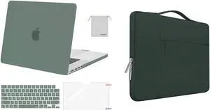 MOSISO Compatible with MacBook Pro 16 inch Case 2021 2022 Release A2485 M1, Multifunctional Sleeve Bag&Plastic Hard Cased&Keyboard Cover&Screen Protector&Storage Bag, Midnight Green
