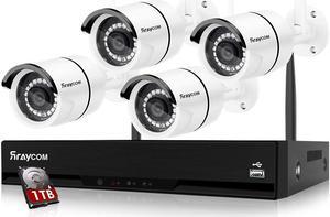 Rraycom 8CH 1080P Security Camera System Wireless,4pcs 2.0MP Home Waterproof Wireless Outdoor Security Cameras, H.265 NVR Surveillance Camera System with 115FT Night Vision Remote View 1TB Hard Drive