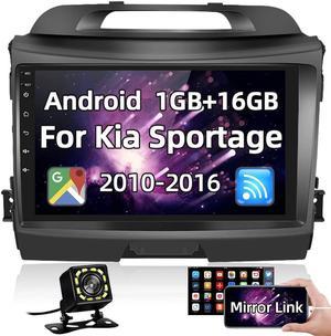 Android Double Din Car Stereo for Kia Sportage 2010-2016 9 Inch Touch Screen Car Auto Radio Audio Receivers with GPS Navigation, Backup Camera, Mirror Link, Bluetooth, FM Radio, WiFi
