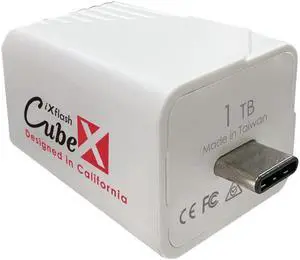 PIODATA iXflash Cube 1 TB Photo Storage Device Apple MFi Certified USB Type C with Quick Charge for iPhone & iPad, Auto Backup Photos & Videos