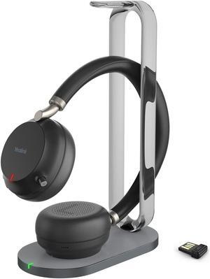 Yealink BH72 Wireless Headphones with Charging Stand, Bluetooth Dual-Ear Headset with Microphone, Retractable Hidden Microphone Arm,Stereo,40 Hours of Battery Life,Work with UC Conference Platforms