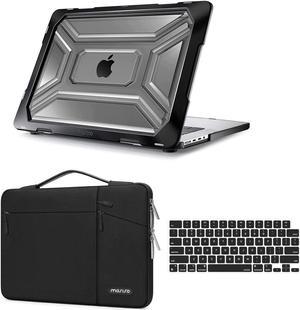 MOSISO Compatible with MacBook Pro 16 inch Case 2023 2022 2021 Release M3 A2991 M2 A2780 M1 A2485 Pro Max Chip Touch ID Plastic Hard Shell with TPU Bumper  Carrying Sleeve Bag  Keyboard CoverBlack