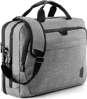 BAGSMART 17.3 Inch Laptop Bag, Expandable Computer Bag Laptop Briefcase Men Women,Laptop Shoulder Bag,Work Bag Business Travel Office, Grey