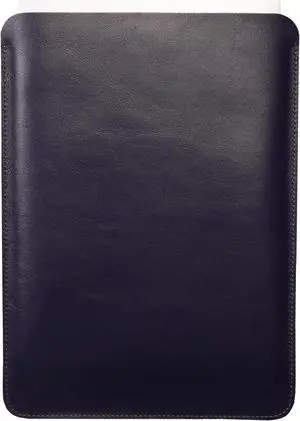 Leather Sleeve Case for All 14 Inch MacBook 14 Pro 2021-2023 M1 M2 M3 Pro/ M3 Max A2442 A2779 Laptop Case Soft Handmade for Mac 14 Carrying Bag (Vertical, Blue)