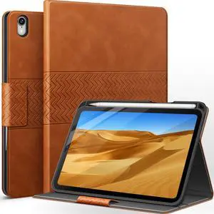 auaua Case for iPad mini 7 (A17 Pro, 2024) / iPad mini 6 Case (2021) 8.3 inch with Pencil Holder, Multiple Viewing Angles, Magnetic Closure, Auto Sleep/Wake (Brown)