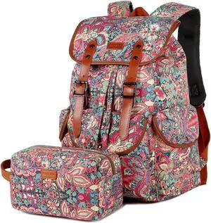 Large Women Laptop Backpack 15.6 inch Computer Backpack Travel Hiking Backpack With Free Toiletry bag CN-01 (HS)