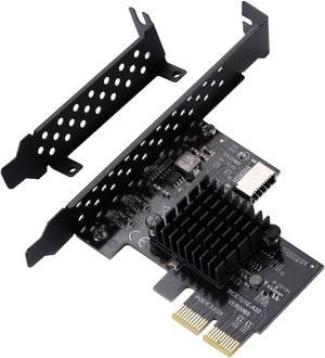BEYIMEI PCI-E 2X to USB3.1 A-Key Gen2 Front Type-C Expansion Card,10Gbps Type-E Internal 20-pin Front Panel Connector Riser Card,PCI Express 3.0 X2 Adapter for Desktop PCs (ASM3142)
