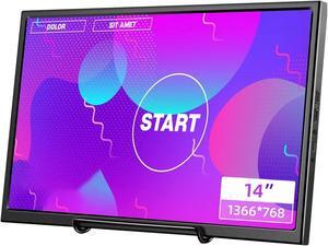 Bnztruk 14 inch Portable Monitor HDMI Small External Monitor with Dual HDMI Interface for Raspberry pi PS4 Laptop PC Computer Microsoft Win OS,1366x768,16:9 Color Display Screen