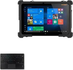 BoxWave Keyboard Compatible with MobileDemand xTablet Flex 10A - SlimKeys Bluetooth Keyboard with Trackpad, Portable Slim TouchPad - Jet Black