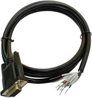 Compucableplususa.com Best Industrial Serial HD DB15 High Density D-Sub 15 Pin RS232 Serial Cable with Bare Wire - 28 AWG with Black PVC Jacket (Female, 25 Feet)