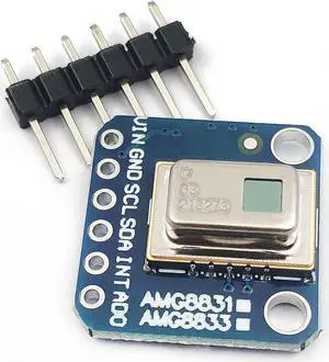 DEVMO AMG8833 88 IR Thermal Camera Sensor Breakout Imager Array Temperature Sensor Module Grid-Eye 8x8 Infrared Camera Module Array Board IIC I2C 3-5V Compatible with Ardu-ino Rasp-Berry Pi AMG-8833
