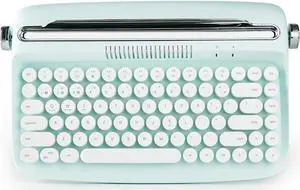 YUNZII ACTTO B303 Wireless Typewriter Keyboard, Bluetooth Connection, Cute Retro Aesthetic Design with Integrated Stand for Tablet, Phone, PC and Win/Mac/Android (B303, Sweet Mint)