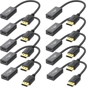 DisplayPort to HDMI Adapter, 10-Pack, Display Port DP to HDMI Adapter Cable Male to Female Compatible with Computer, Monitor, TV, Projector