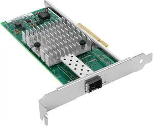 Euqvos PCIe Ethernet Network Card for Intel X520-DA1 82599ES Chipset PCIe 2.0 x8 10Gb Single Port SFP+ LAN Card Support Windows Server/Windows/Linux/VMware/ESX