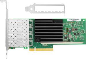 Euqvos 10GbE NIC Card for Intel X710-DA4 PCIe 3.0 x8 Quad SFP+ Ports XL710BM1 Controller Support Windows Server/Linux/VMware ESXi