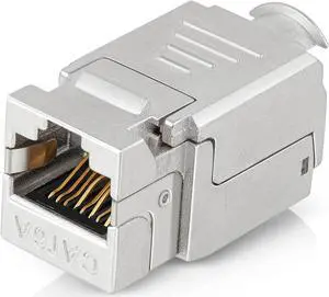 Everest Media Solutions RJ45 Shielded Keystone Jack - 24-Pack - Slim Profile, 90 Degrees, F/STP Female Connector - Tested for CAT5e, CAT6, CAT6A, CAT7 - up to 10GB Speed