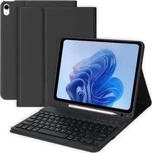 BQSS Keyboard Case for iPad Air 11 Inch M3/M2 (2025/2024) Wireless Keyboard Case for iPad Air 10.9 Inch 5th/4th Generation (2022/2020) Detachable for iPad Pro 1st Case with Pencil Holder Black
