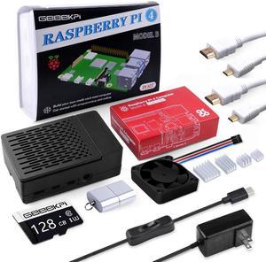 GeeekPi Raspberry Pi 4 8GB Starter Kit  128GB Edition Raspberry Pi 4 Case with PWM Fan Raspberry Pi 18W 5V 36A Power Supply with ONOff Switch HDMI Cables for Raspberry Pi 4B 8GB RAM