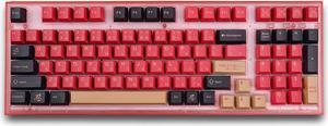PBT Keycaps,129 Keys Japanese Keycap Dye Sublimation for 61/64/68/87/96/104/108 MX Cherry Kailh Switch Mechanical Keyboard(Red Samurai)