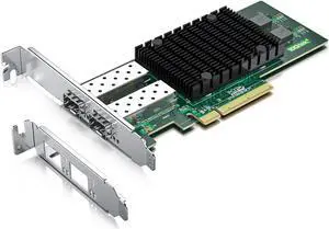 H!Fiber 10Gb SFP+ PCI-E Network Card NIC, Compare to Intel X710-DA2, with Intel X710-BM2 Chip, Dual SFP+ Port, PCIe 3.0 X8, Ethernet Converged Network Adapter Support Windows Server/Linux/VMware Esxi