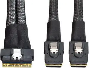 chenyang CY SFF-8654 8i 74Pin PCI-E Ultraport Slimline SAS Slim 4.0 to Dual SFF-8087 Mini SAS Cable PCI-Express