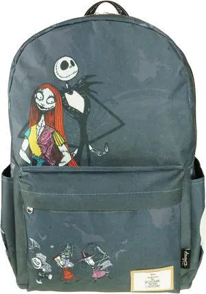 KBNL Classic Disney Nightmare Before Christmas Backpack with Laptop Compartment for School, Travel, and Work, Multicolor, Large