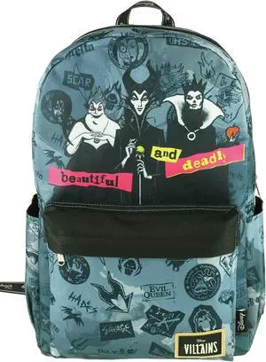 KBNL Classic Disney Villains Backpack with Laptop Compartment for School, Travel, and Work (Villains), Multicolor, Large