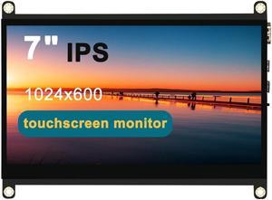 LESOWN New! Touch Screen 7 inch Display IPS 1024x600 HDMI Display, USB Powered Capacitive Touchscreen with Dual Speakers for Raspberry Pi 4 3 Windows AIDA64 Temperature CPU Monitoring