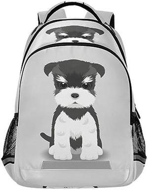 Eionryn Schnauzer Puppy Dog Backpack Pug Animals Laptop Backpacks Book Bags Water Resistant Daypack Durable College Shoulder Bag Sports Travel Day Pack