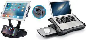 MAX SMART Laptop Stand with Detachable Mouse Pad and Swivel Tablet Stand Compatible with iPad