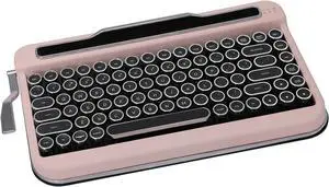 Penna Bluetooth Keyboard with Black Chrome Keycap(US Language) (Switch-Cherry Mx Blue, Baby Pink)