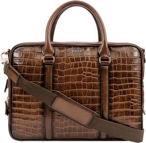 eske Charlie 15.6" Premium Italian Leather Laptop Bag for Men & Women | Office Bag | Laptop Messenger Bag with Shoulder Strap