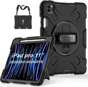(Get 2) iPad Pro 11 Case 2021/2020/2018 Black + iPad Pro 11 Case 2021/2020/2018 Rose Gold