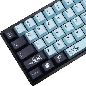 MOLGRIA MIZHU Keycaps, 136 Set Keycaps MIZHU for Gaming Keyboard, PBT Cherry Profile Dye Sublimation Key caps Sky Blue Japanese Style for Gateron Kailh Cherry MX 104/87/74/61 60 Keyboard