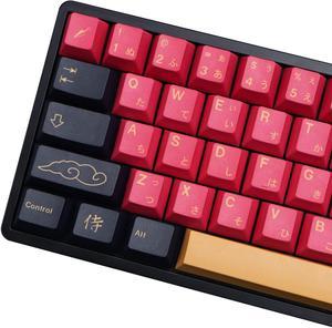 MOLGRIA Red Samurai Keycaps 129 Set PBT KeyCaps for Gaming Keyboard Cherry Profile Dye Sublimation Custom Keycaps with Puller for Gateron Kailh Cherry MX Switch 104877161 60 Percent Keyboard