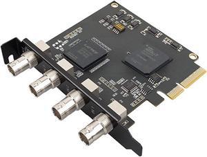 ELECABLE Quad SDI PCIe Video Capture Card, 4-Channel SDI Video Recorder Capture for Multi-Channel Live Streaming